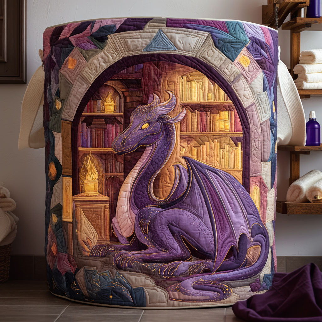 Lavender Mystic Quilted Laundry Basket Best Dirty Clothes Hamper Best Gifts For Dragon Lovers