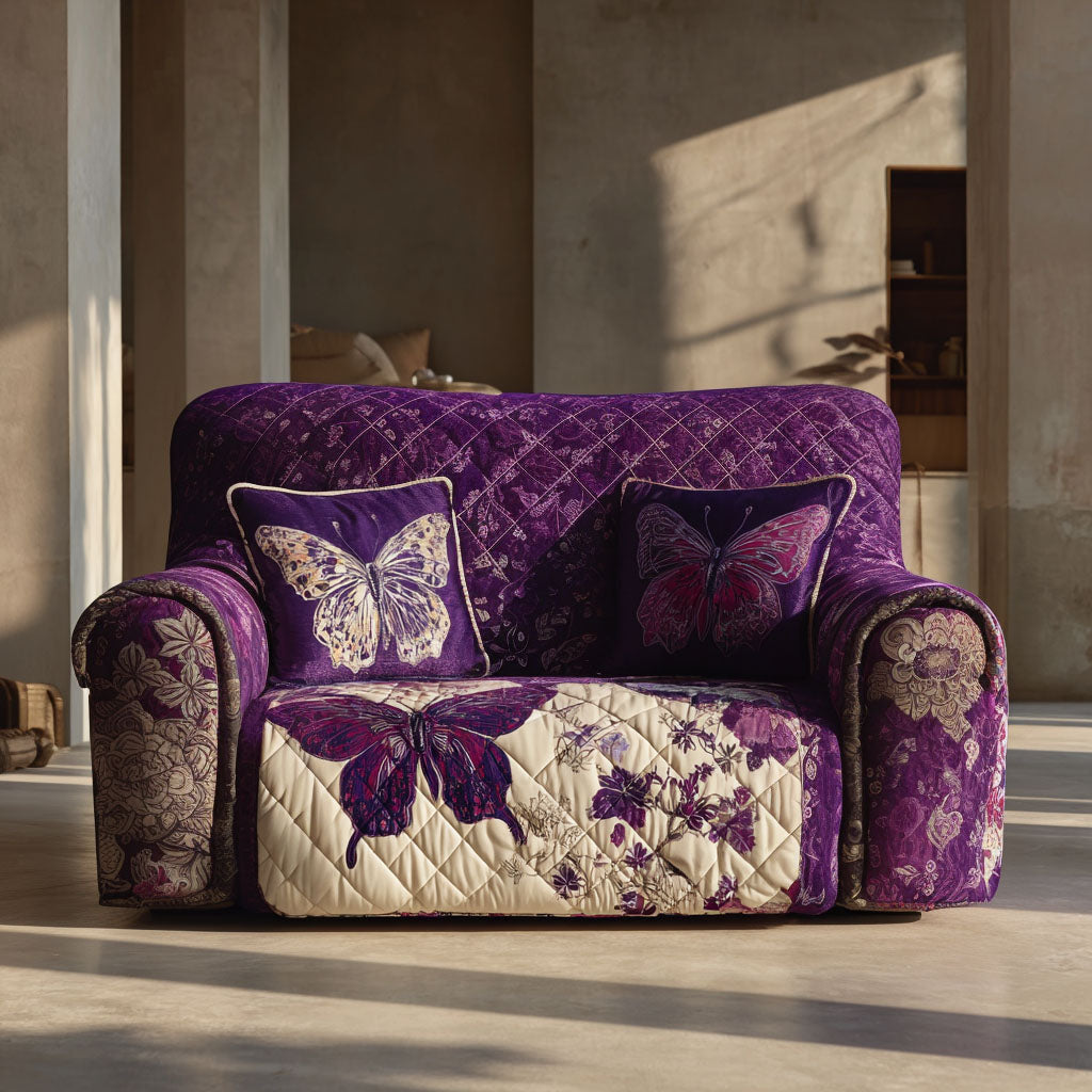 Lavender Wings Quilted Sofa Cover Sofa And Seat Covers Butterfly Themed Birthday Presents
