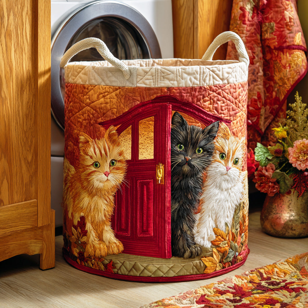 Lazy Sunshine Cat Quilted Laundry Basket Home Decor Styles Unique Mother's Day Gift Ideas