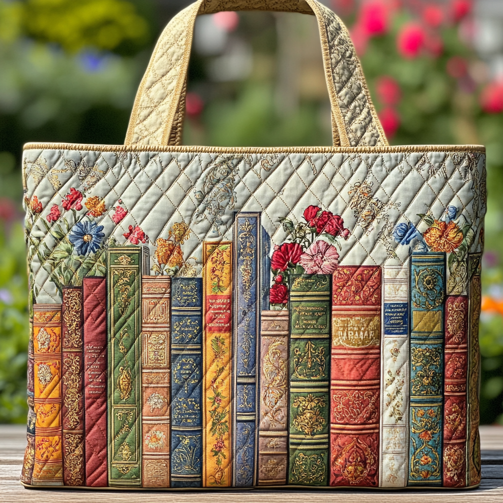Leaf Chapter Quilted Tote Bag Nice Tote Bags Great Book Lover Gifts