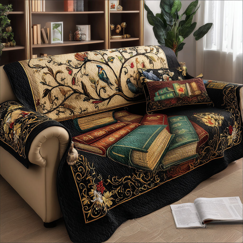 Leatherbound Dreams Quilted Sofa Cover Couch Cushion Covers Awesome Gifts For Book Lovers