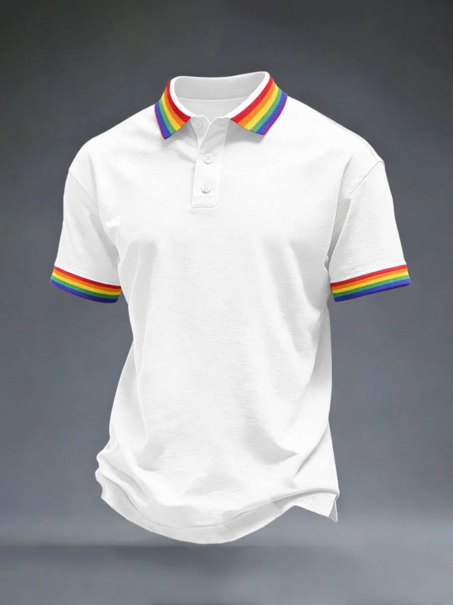 LGBTQ Pride Month Polo Shirt Colorful Rainbow Merch Gift For Pride Marchers