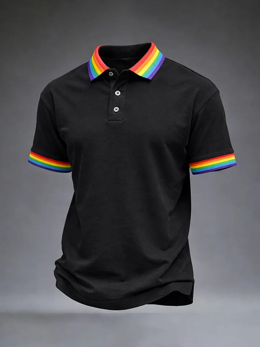 LGBTQ Pride Month Polo Shirt Colorful Rainbow Merch Gift For Pride Marchers - Image 2