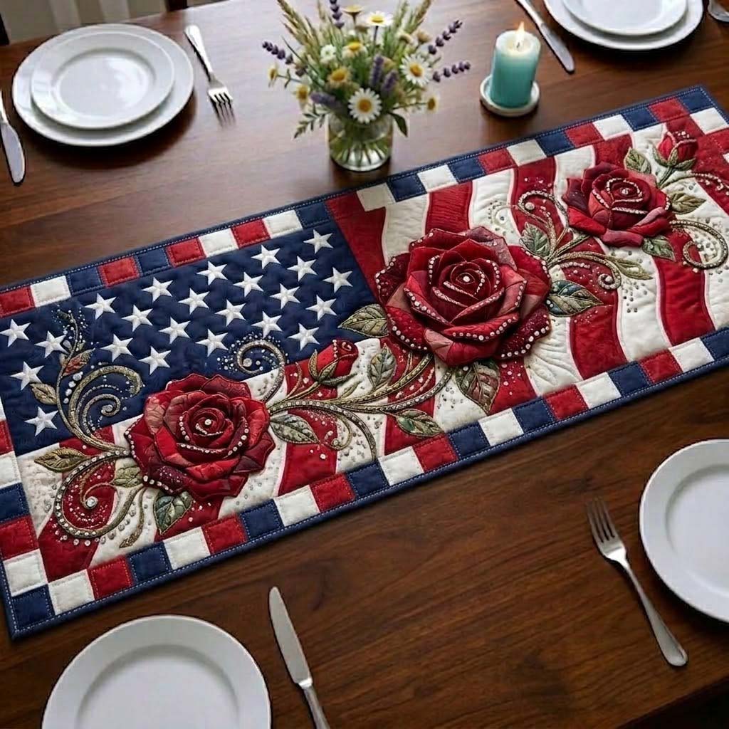 Liberty Heritage Quilted Table Runner Patriotic Table Centerpieces 4Th Of July Gifts