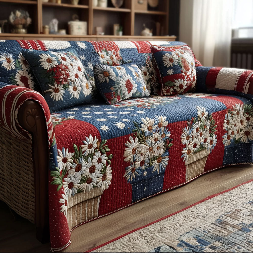 Liberty Meadow Quilted Sofa Cover Couch Covers Patriotic Gift Ideas