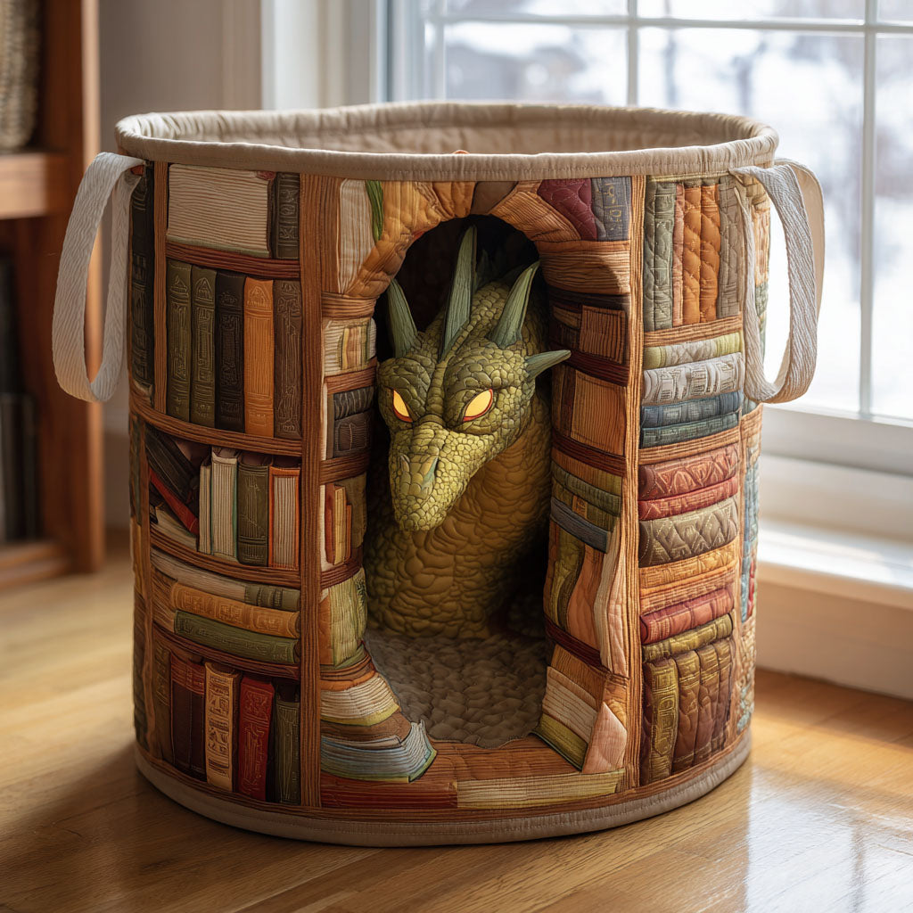 Library Lurker Quilted Laundry Basket Best Looking Laundry Hampers Best Gift For Dragon Lovers