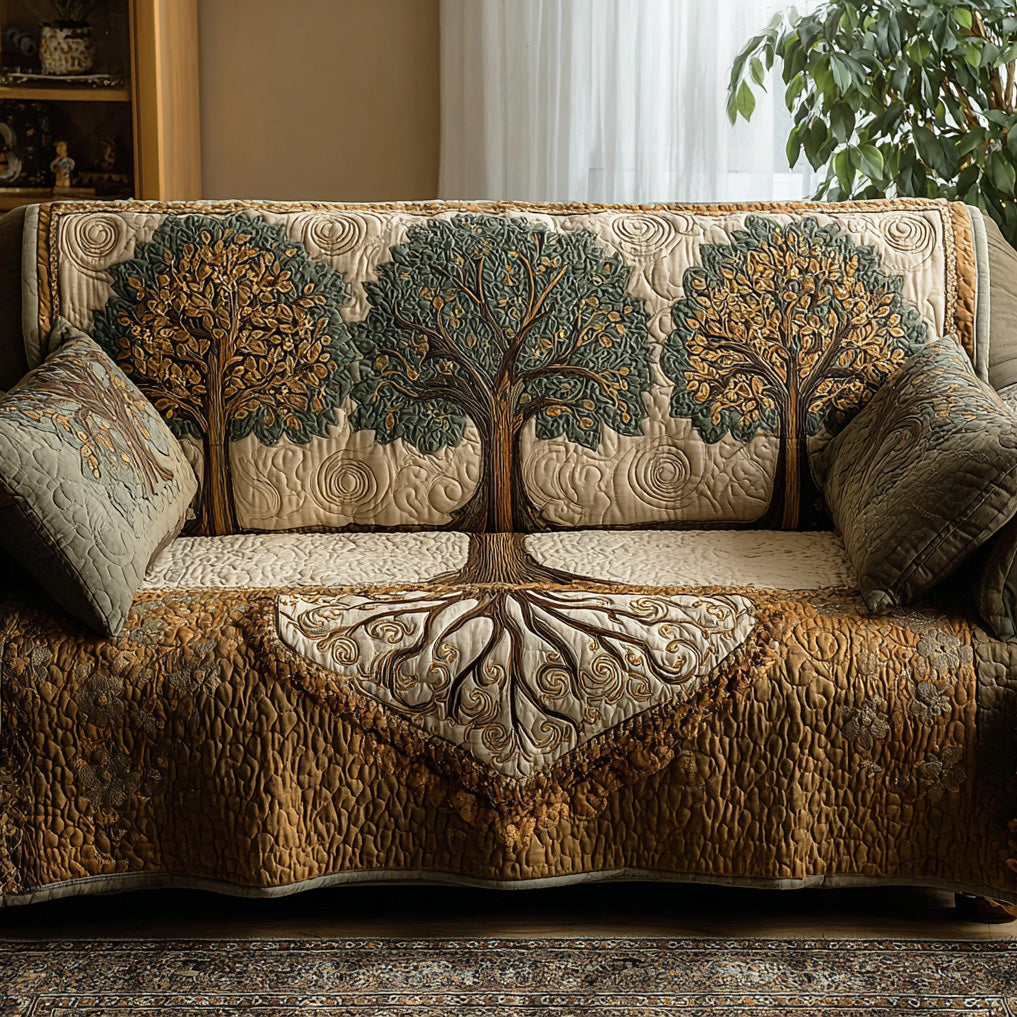 Life Roots Quilted Sofa Cover Couch Protector Tree Of Life Gifts For Dad