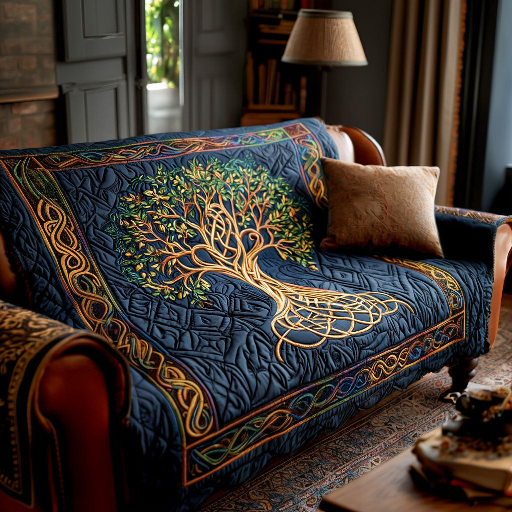 Life Roots Quilted Sofa Cover Sofa Protector Cover Tree Of Life Gift Items