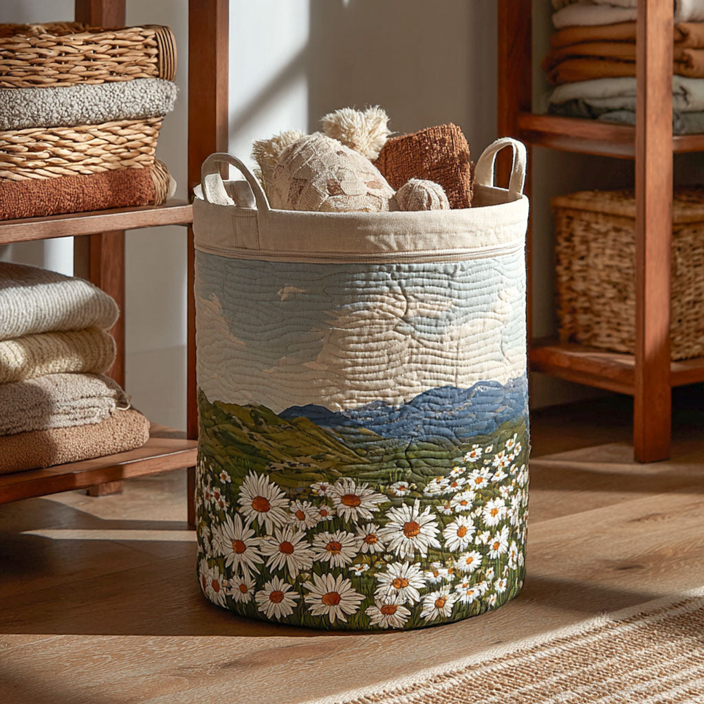 Light Over the Hills Quilted Laundry Basket Unique Clothes Hamper Best Mothers Day Ideas