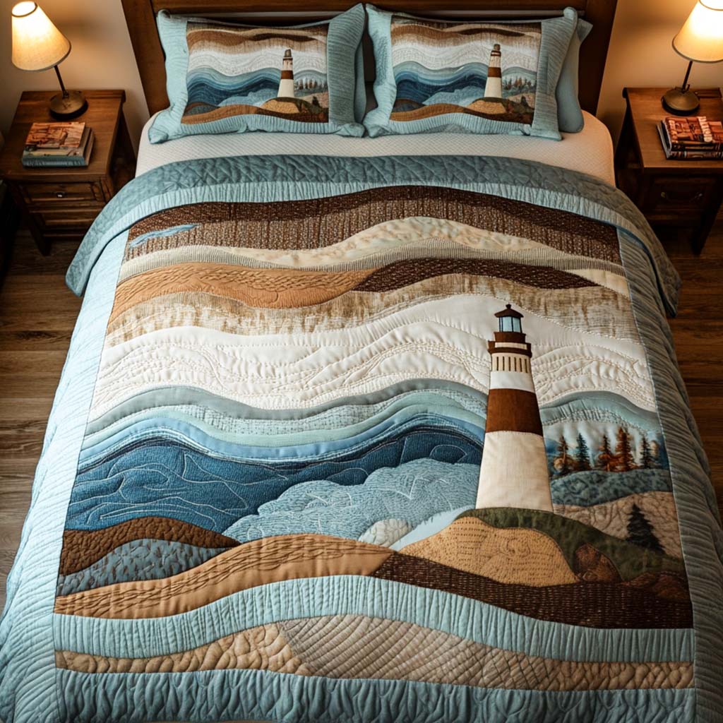 Lighthouse Dreams Quilted Bedding Set Best Bedsheets Lighthouse Gifts For Him