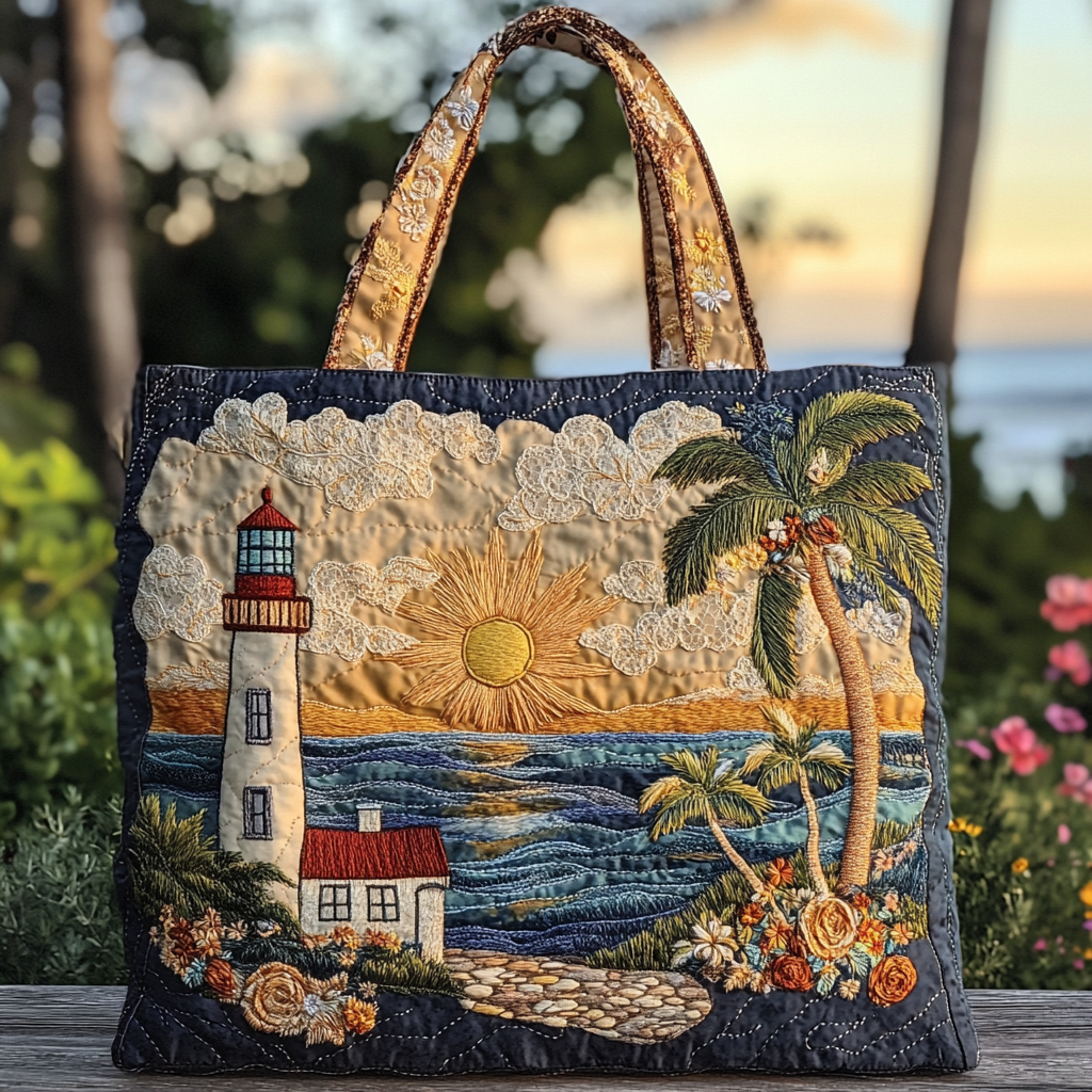 Lighthouse Glow Quilted Tote Bag Work Tote Gifts For Your Mom