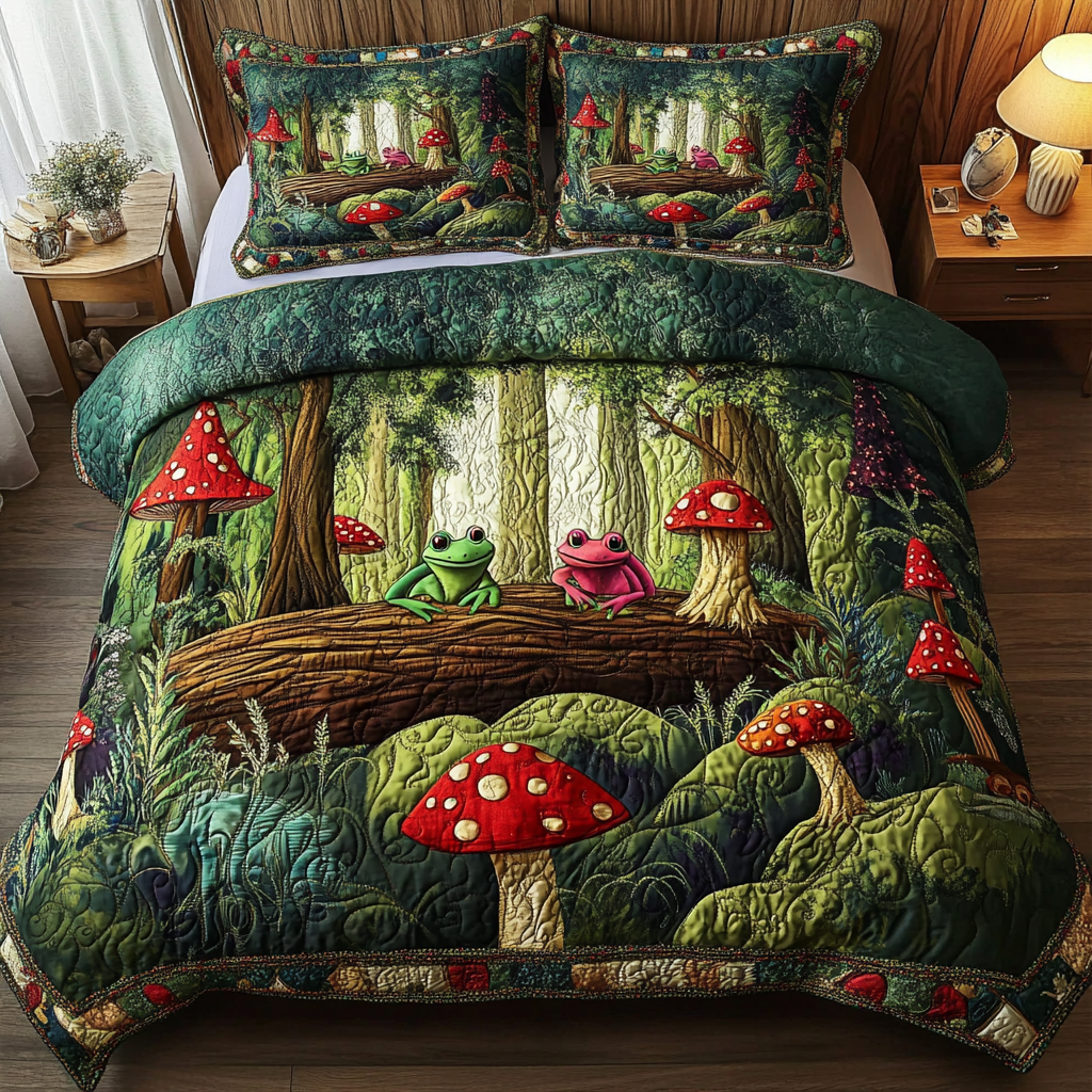 Lilypond Leap Quilted Bedding Set Best Comforter Sets Cute Frog Gifts