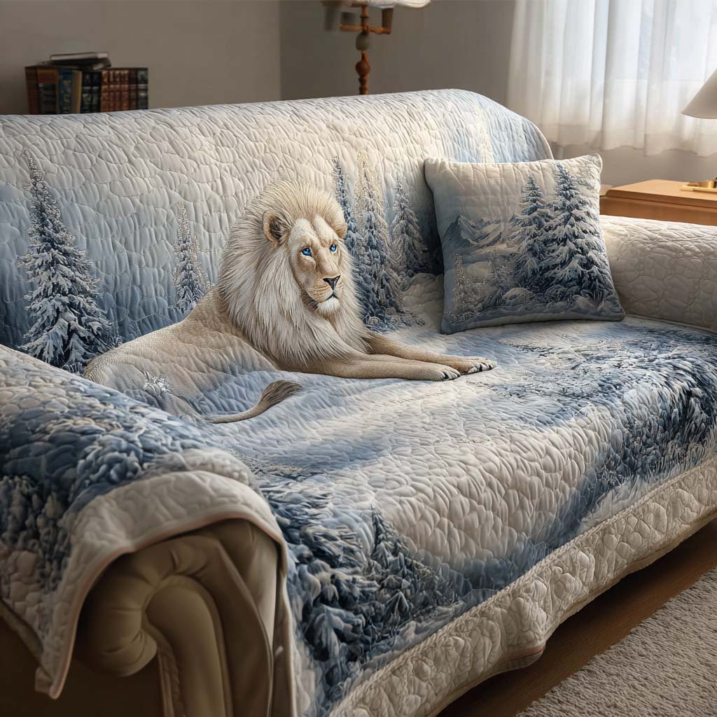 Lion Guardian Quilted Sofa Cover Best Sofa Covers Best Gift For Lion Lovers