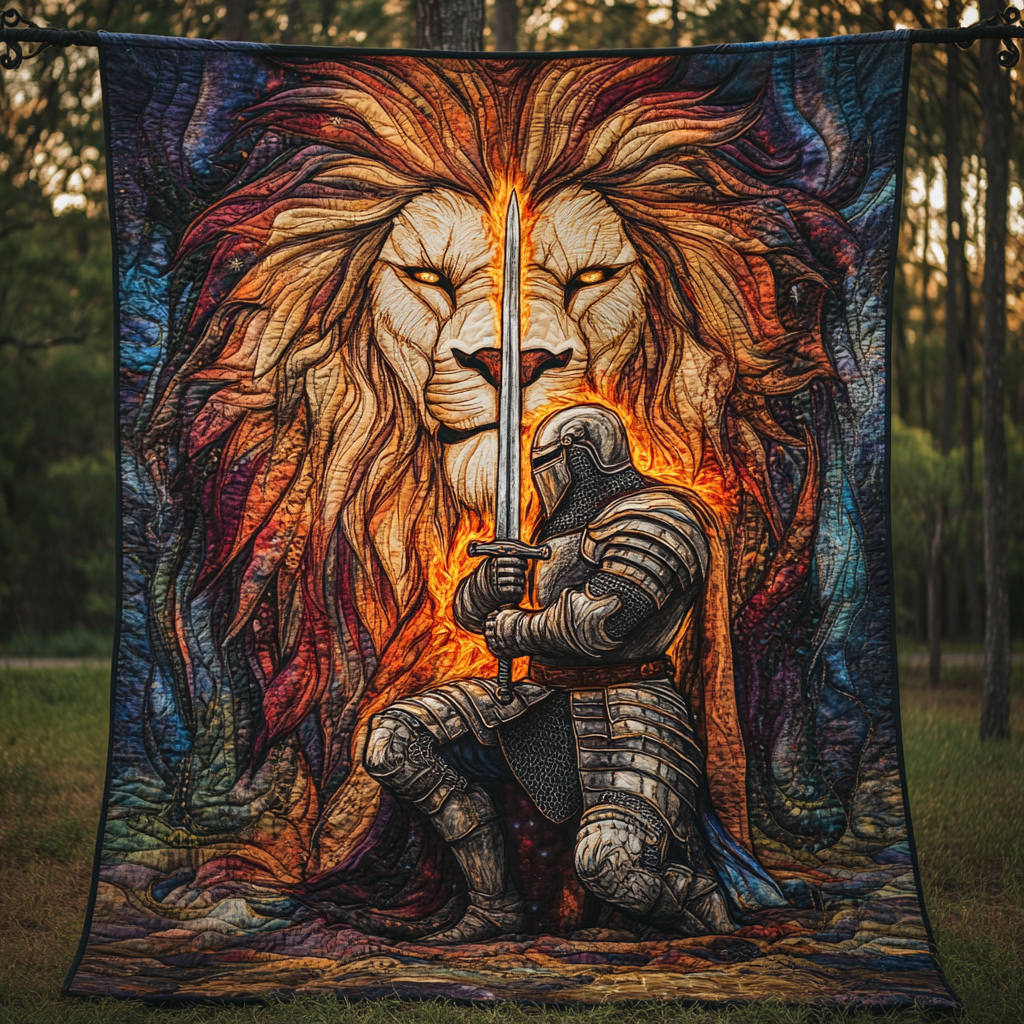 Lion Knight Quilted Blanket Bedroom Decorations Special Step Dad Gifts