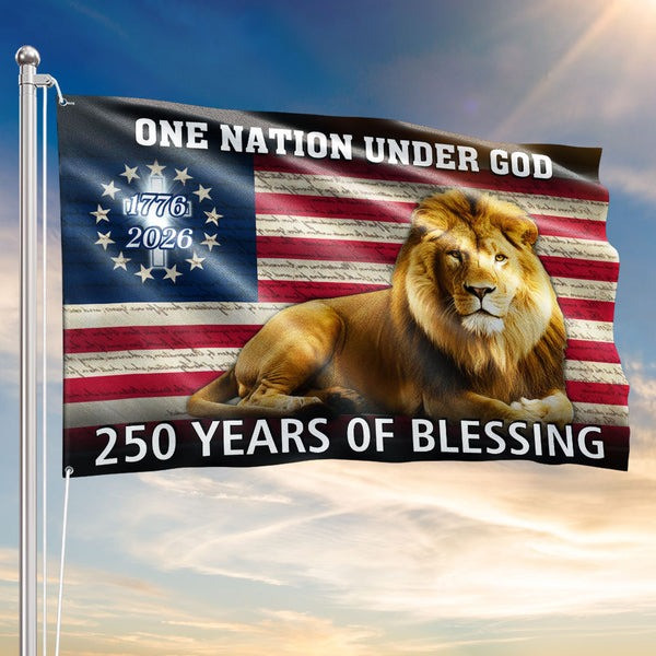 Lion Of Judah Flag 250 Years Of Blessing One Nation Under God Flag 4th Of July Outdoor Decor