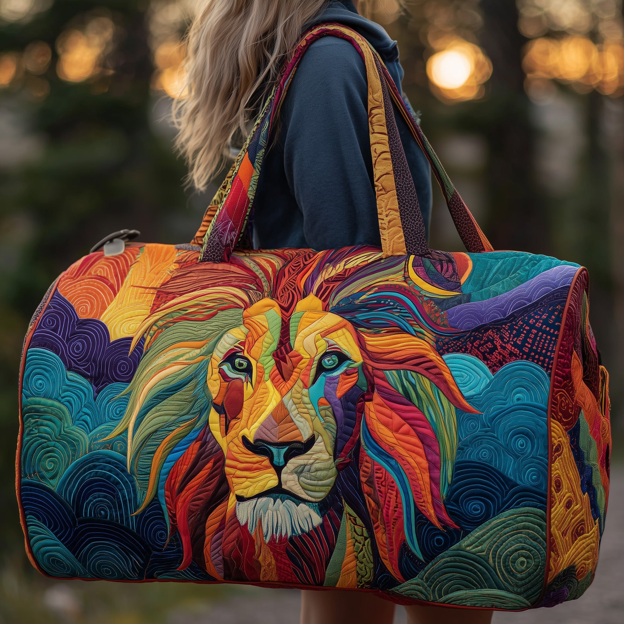 Lion Quilted Duffle Bag Duffle Bags For Women Last Minute Birthday Gifts For Mom