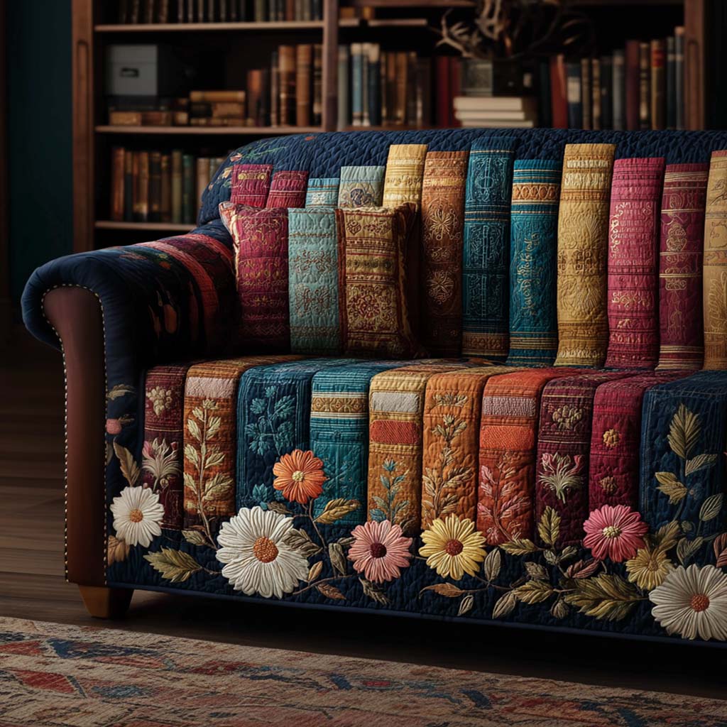 Literary Escape Quilted Sofa Cover Couch And Sofa Covers Good Gifts For Readers