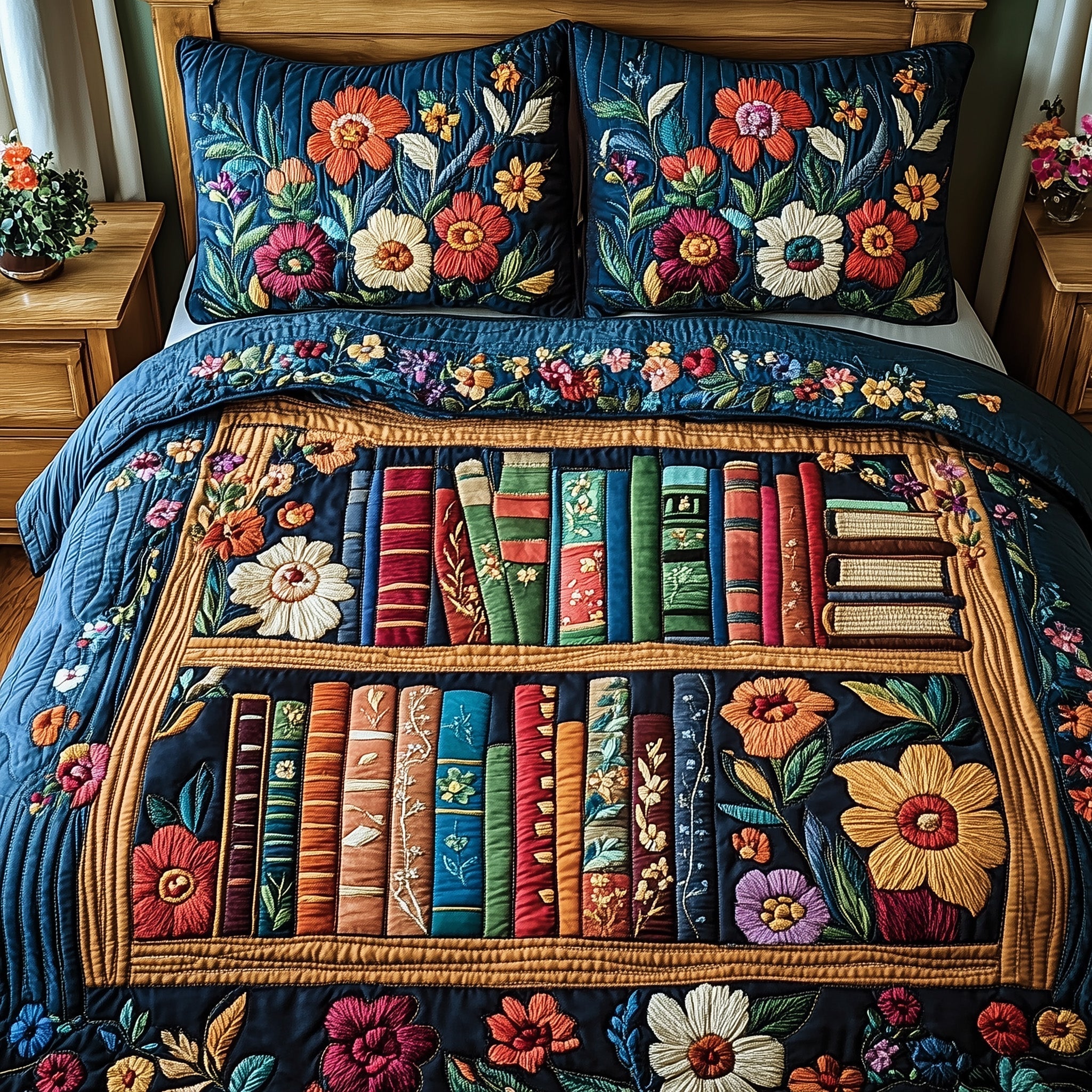 Literary Haven Quilted Bedding Set Great Sheet Sets Book Lovers Gifts For Brothers