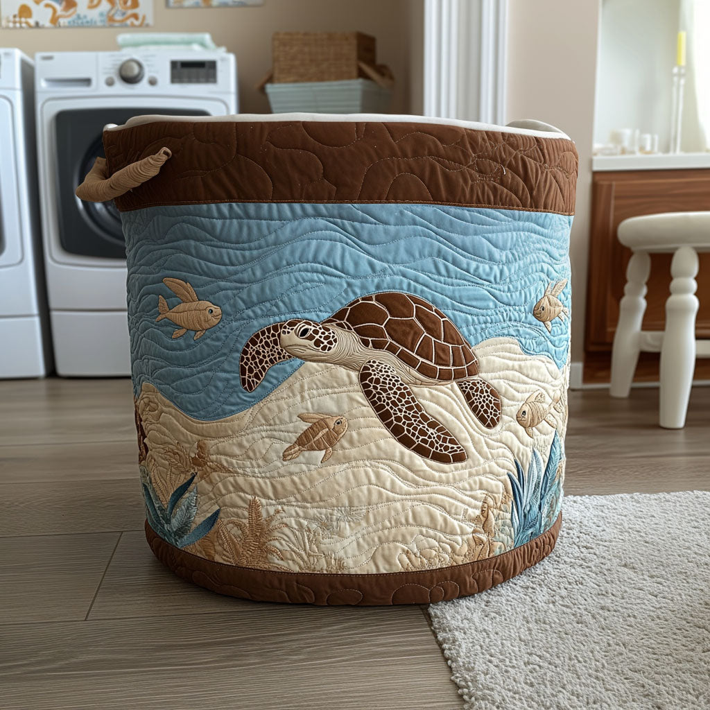 Little Lagoon Quilted Laundry Basket Modern Laundry Hamper Cute Mothers Day Gift Ideas