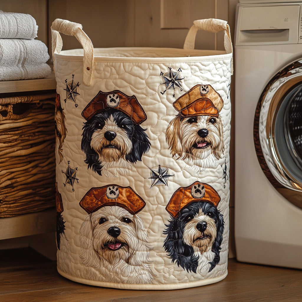 Little Pirate Crew Quilted Laundry Basket Best Foldable Laundry Basket Perfect Gift For Dog Lovers
