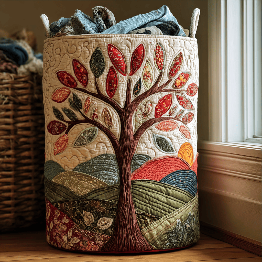 Living Roots Quilted Laundry Basket Best Clothes Basket Tree Of Life Gifts For Her