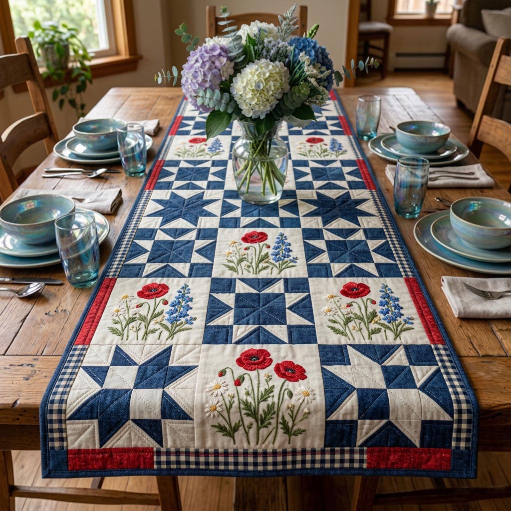 Lodge Bear Quilted Table Runner Kitchen Decor Christmas Bear Gifts