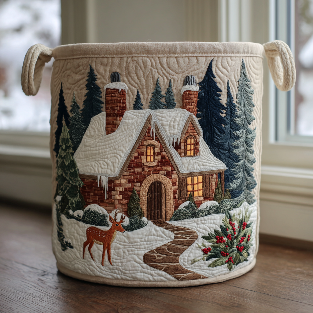Log Cabin Dream Quilted Laundry Basket Clothes Basket Gifts For Father's Day From Daughter