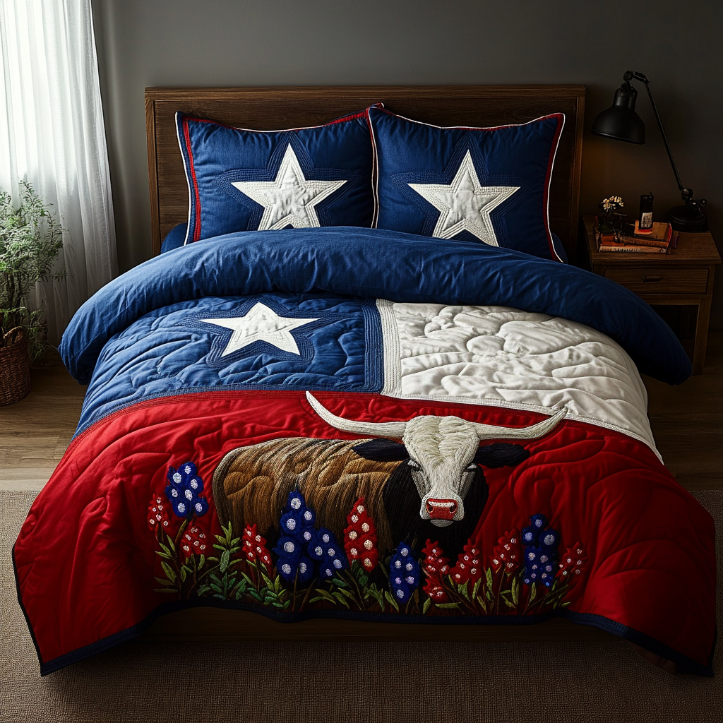 Lone Star Heritage Quilted Bedding Set Best Comforter Sets Texas Gifts For Men
