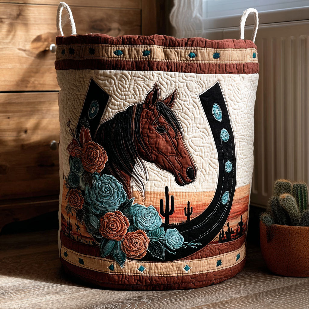 Lone Star Hoofprints Quilted Laundry Basket Decor Laundry Basket Western Christmas Gifts For Him