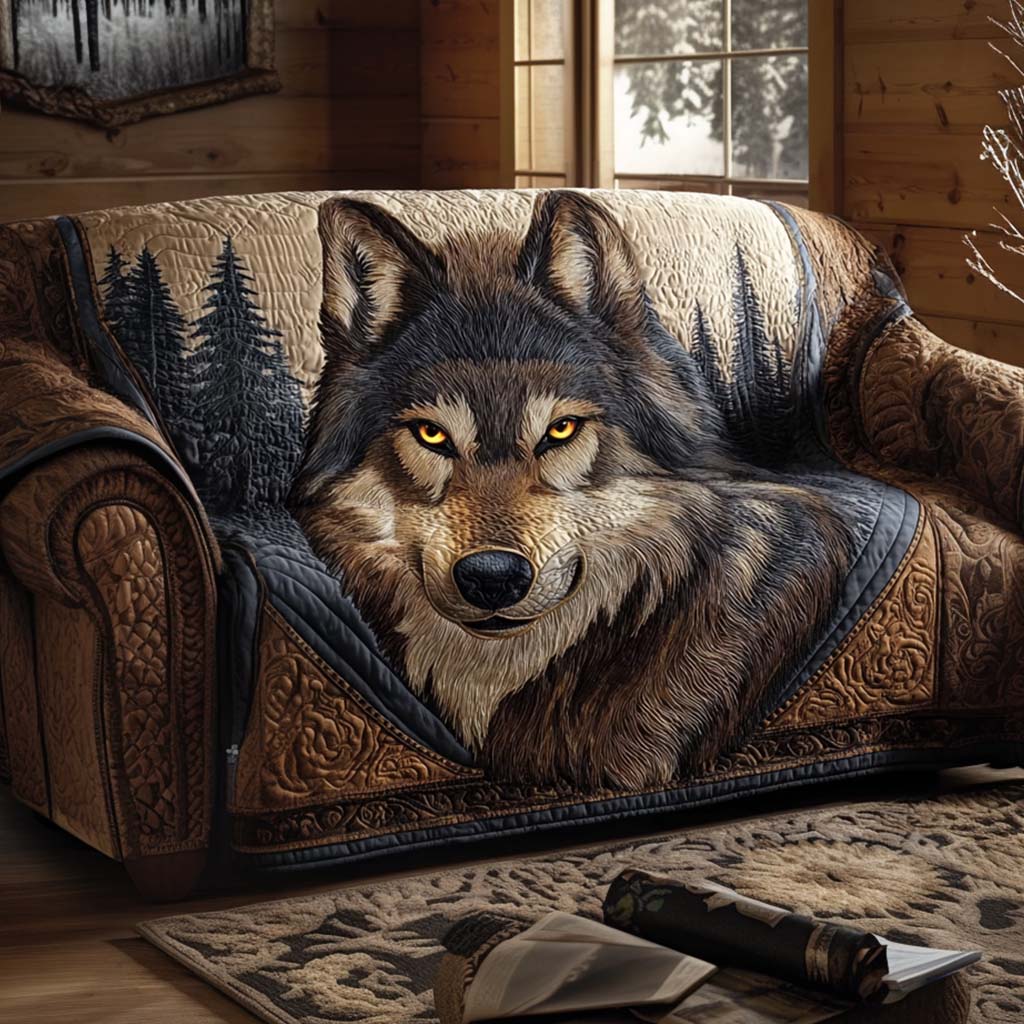 Lone Wolf Quilted Sofa Cover The Best Slipcovers Gifts With Wolves On Them