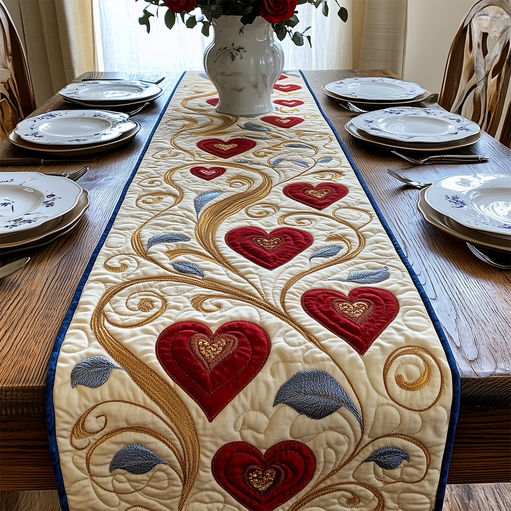 Love in Bloom Quilted Table Runner Valentine Table Setting Ideas Valentine Day Gift Ideas For Her