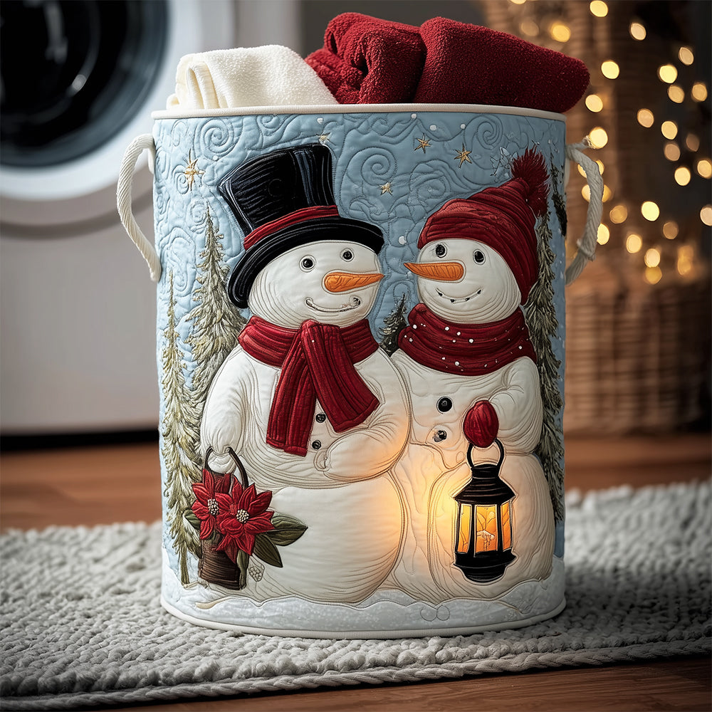Love Snow Moments Quilted Laundry Basket Storage Basket Christmas Presents For Girlfriend