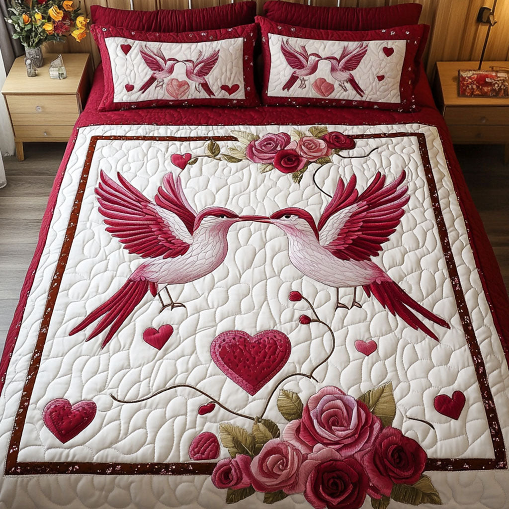 Loyal Hearts Quilted Bedding Set Unique Bed Sheets Unique Hummingbird Presents