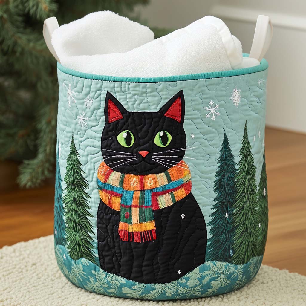 Lucky Cat Quilted Laundry Basket Clothes Hamper Grandparent Christmas Present Ideas