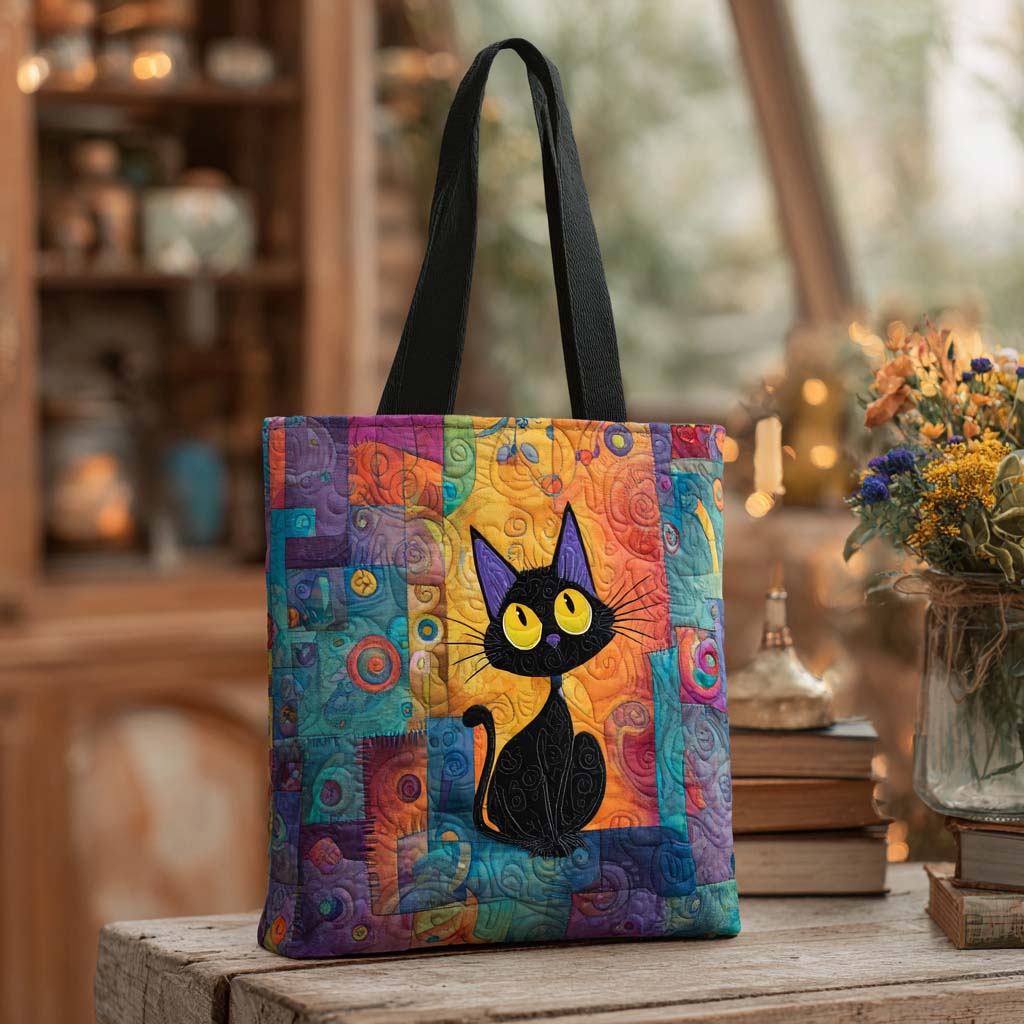 Lucky Cat Tote Quilted Tote Bag Best Shoulder Handbags Cat Presents For Her