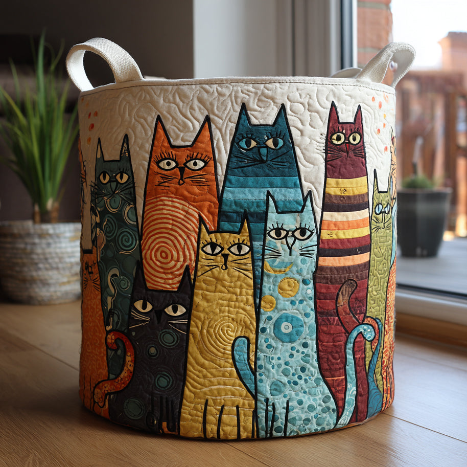 Lucky Cats Quilted Laundry Basket Nice Laundry Hamper Great Housewarming Gifts