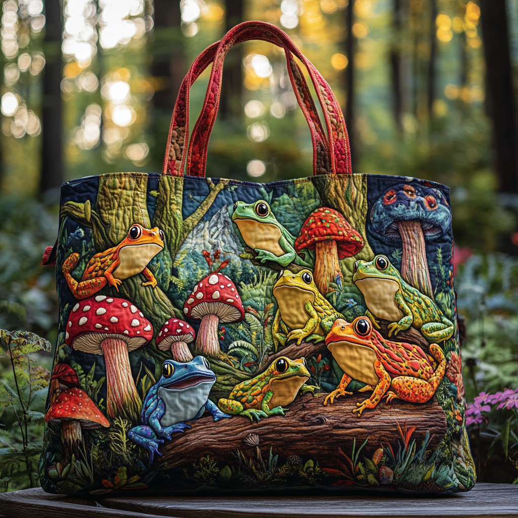 Lucky Frog Quilted Tote Bag Best Handbag For Everyday Use Grandmother Mothers Day Gifts