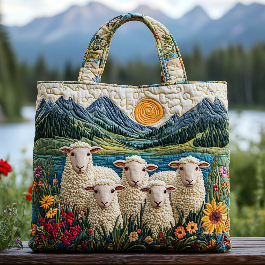Lucky Sheep Quilted Tote Bag Best Totes For Women Gifts For Mother In Law