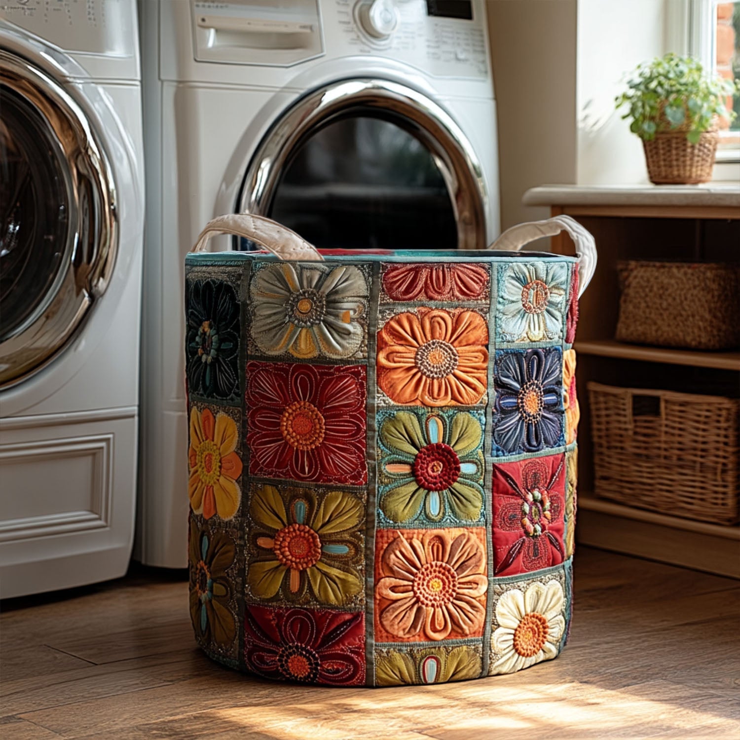 Lunar Geometry Quilted Laundry Basket Unique Cool Laundry Basket Best Mothersday Gifts