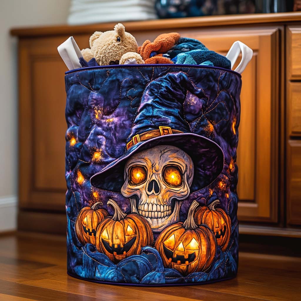 Magic Mischief Quilted Laundry Basket Foldable Hamper Great Cat Lover Gift Ideas