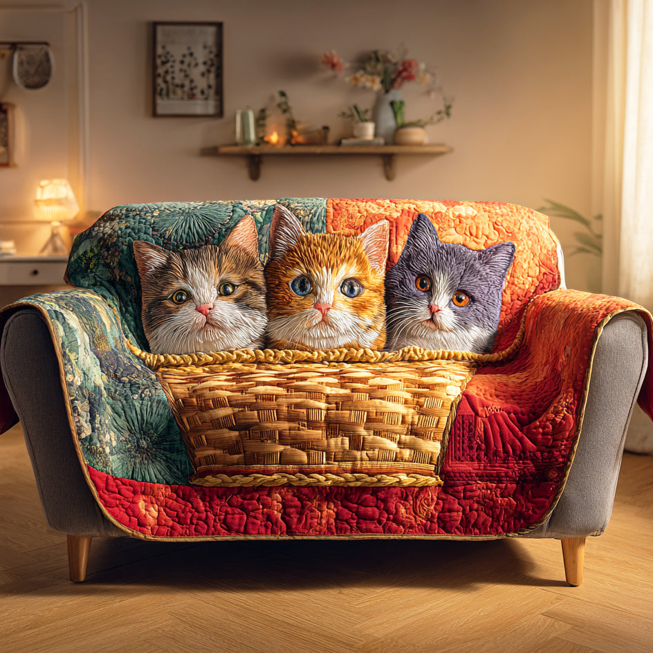 Magic Whisker Bloom Quilted Sofa Cover Living Room Furnishing Ideas Items For Cat Lovers