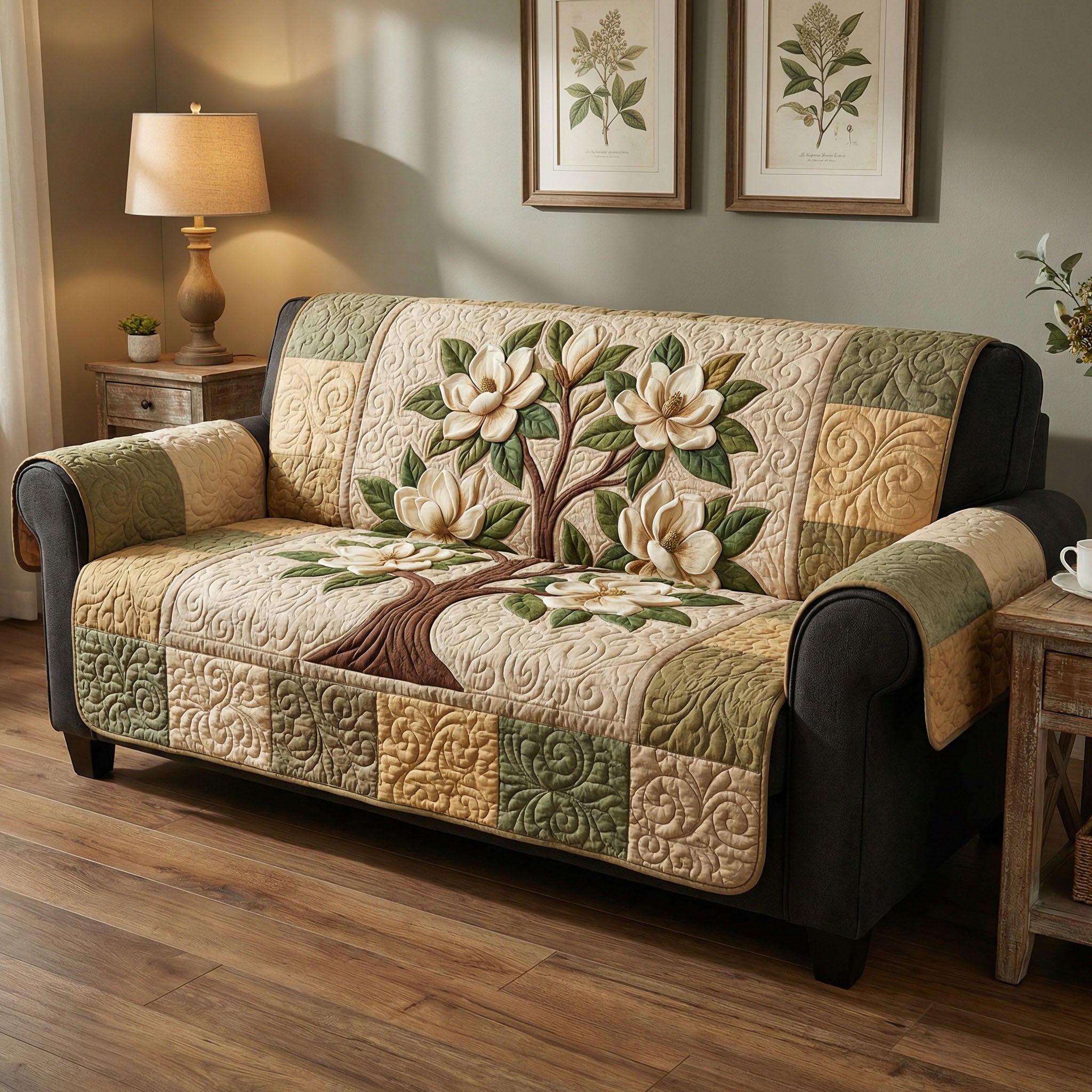 Magnolia Comfort Quilted Sofa Cover Sofa Saver Covers Christmas Floral Gifts
