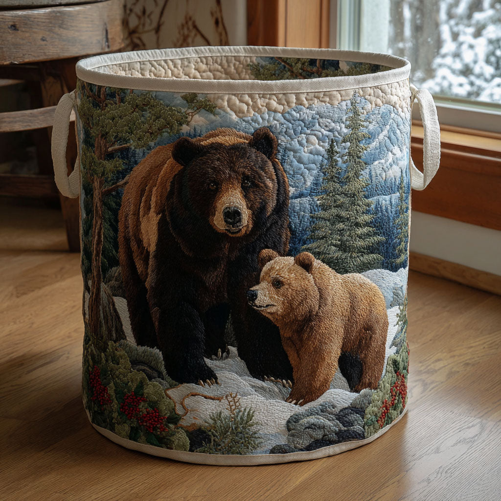 Majestic Bear Quilted Laundry Basket Best Laundry Basket Gifts For Bear Lovers