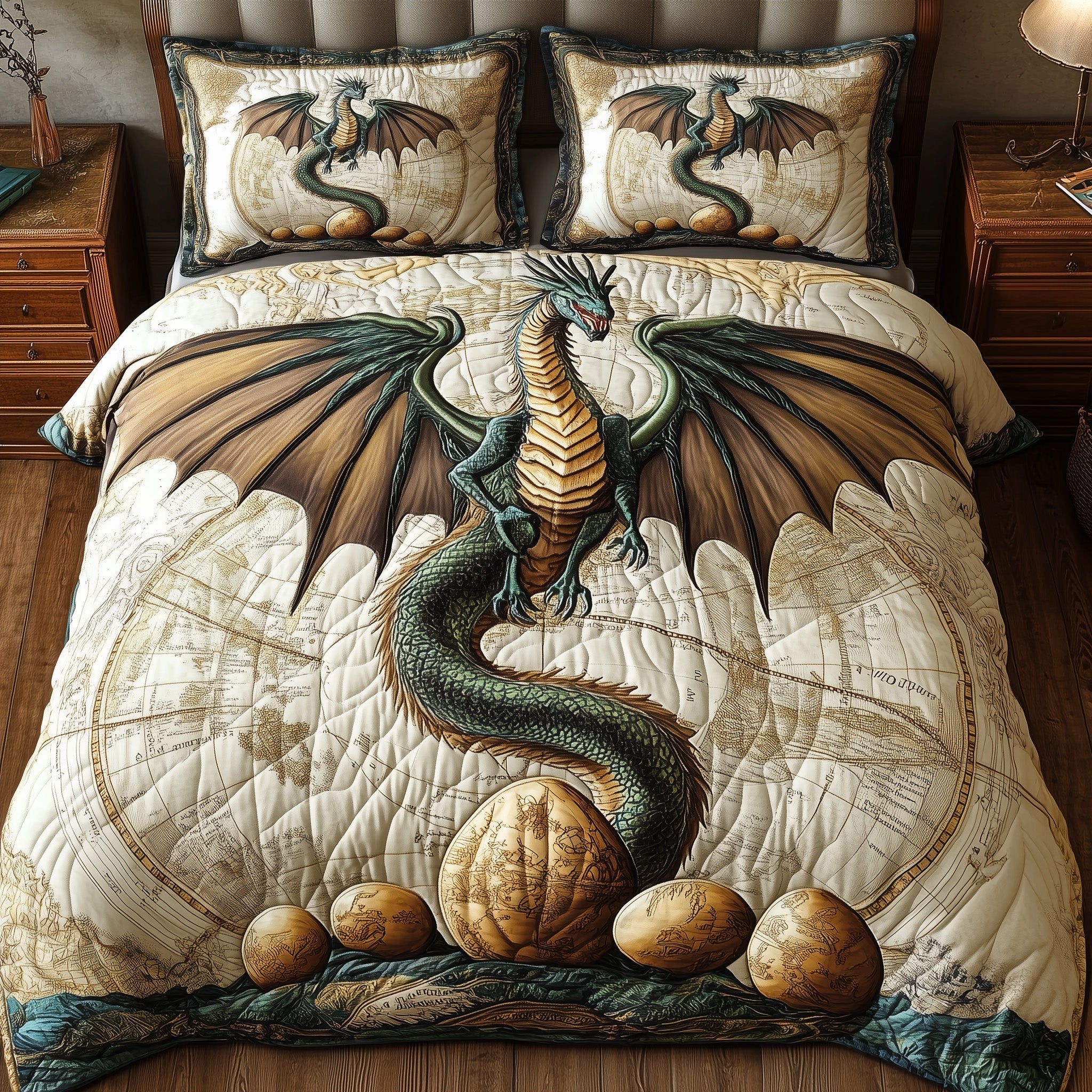 Majestic Dragon Legend Quilted Bedding Set Bedding Ideas Great Dragon Lover Gifts