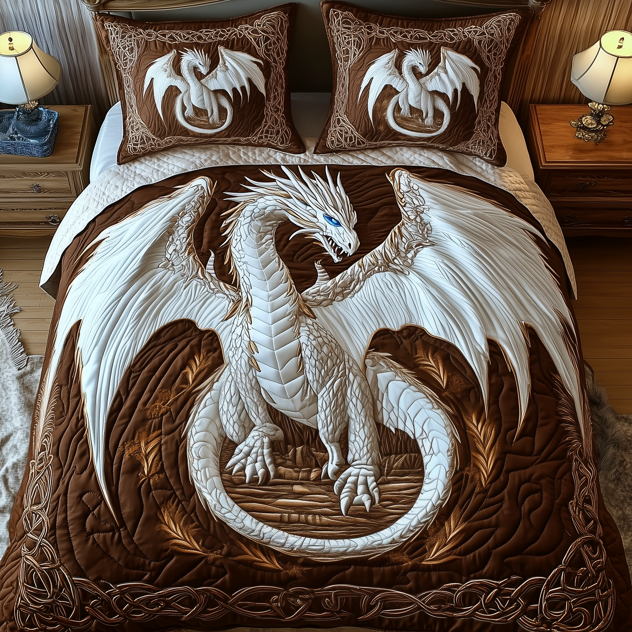 Majestic Dragon Quilted Bedding Set Bedroom Ideas Dragon Themed Gifts For Adults