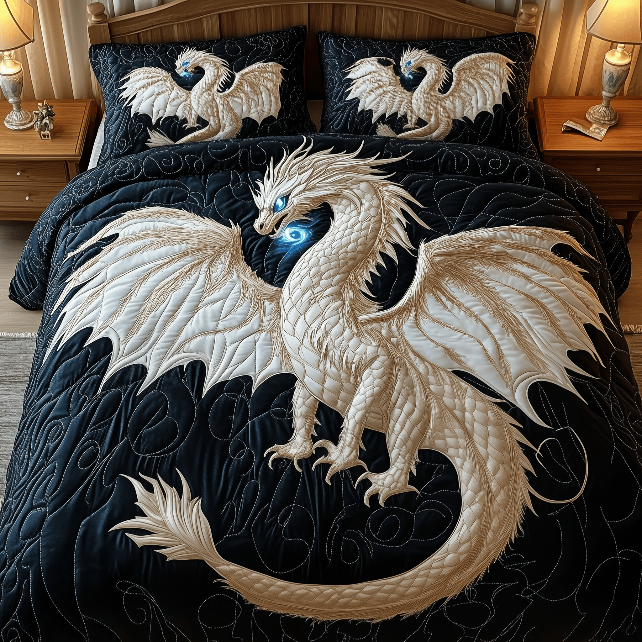 Majestic Dragon Quilted Bedding Set Nice Bedding Sets Dragon Related Gifts