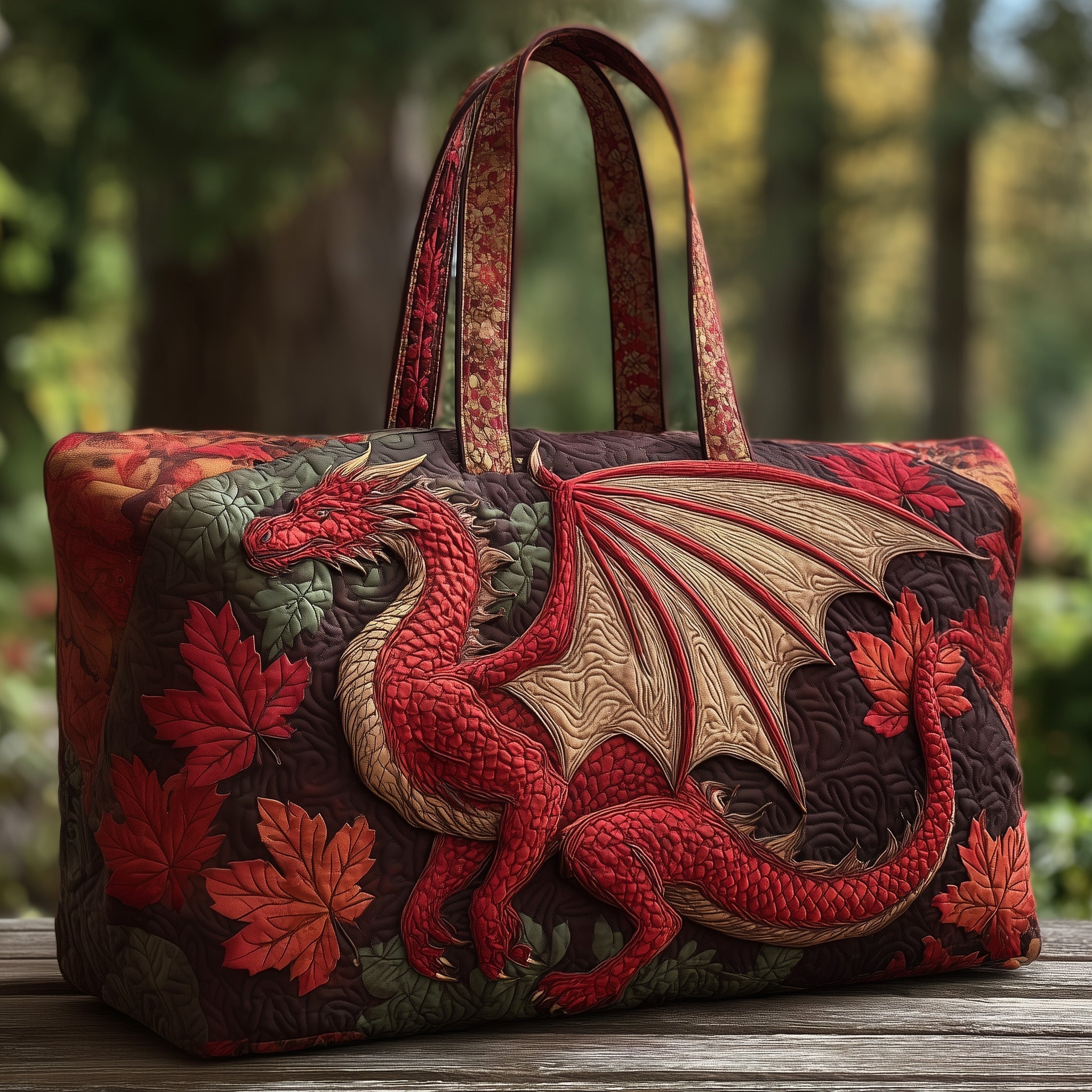 Majestic Dragon Quilted Duffle Bag Duffel Travel Gifts For Busy Moms