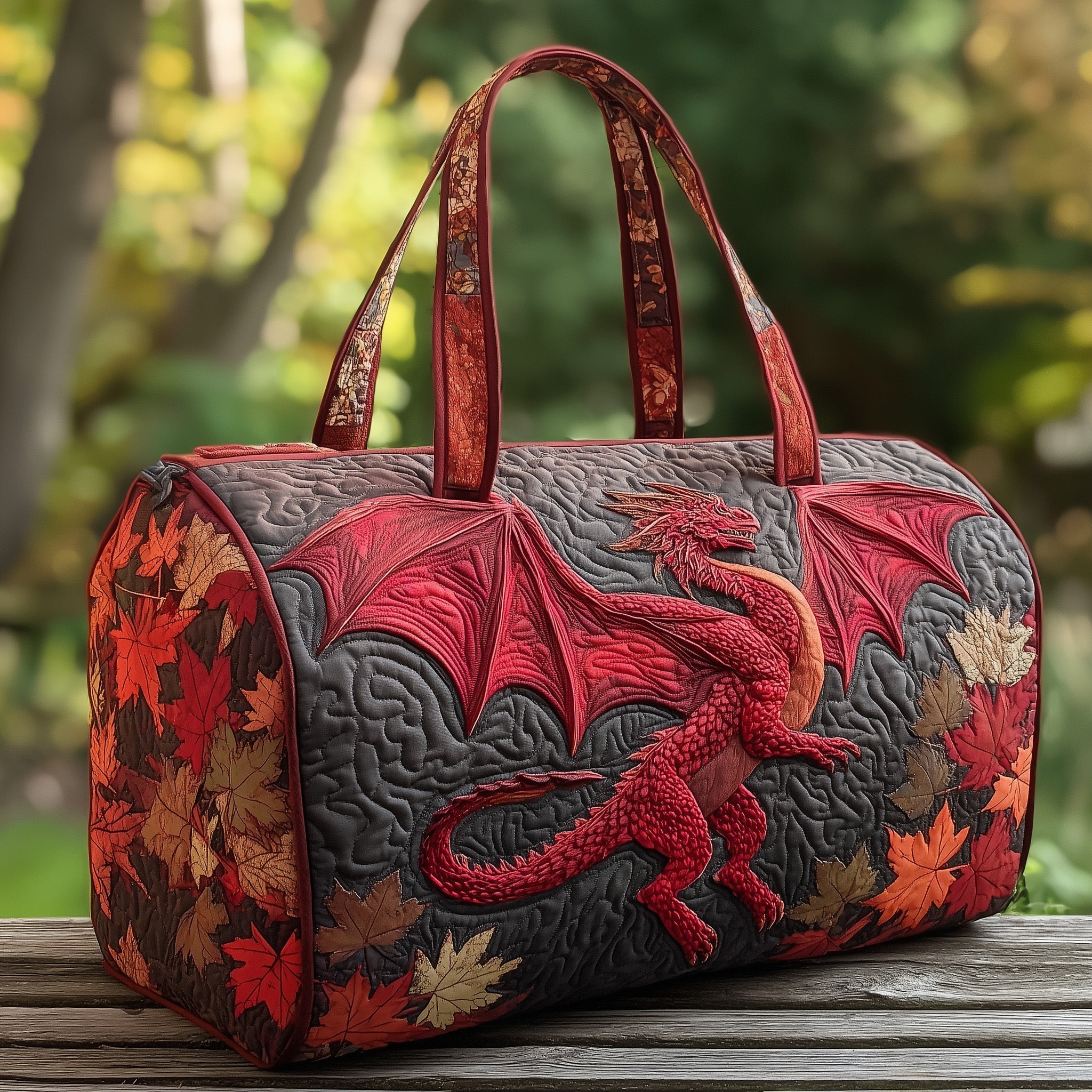 Majestic Dragon Quilted Duffle Bag Duffle Bag For Travelling Gifts For Your Mom