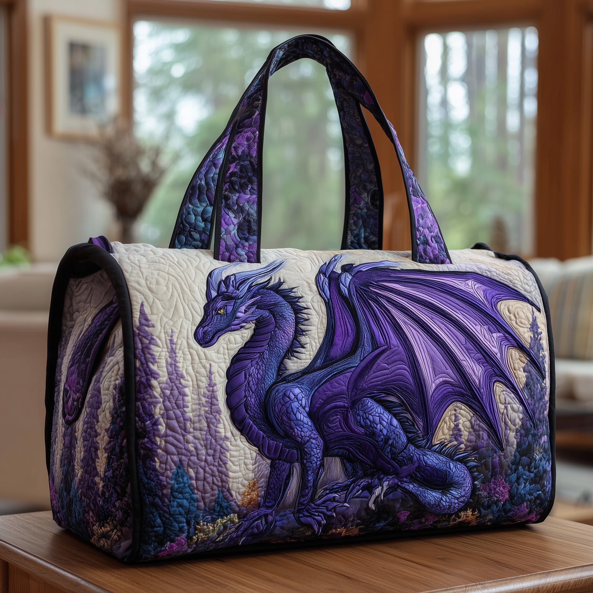 Majestic Dragon Quilted Duffle Bag Womens Duffle Bags Large Cool Gifts For Mom