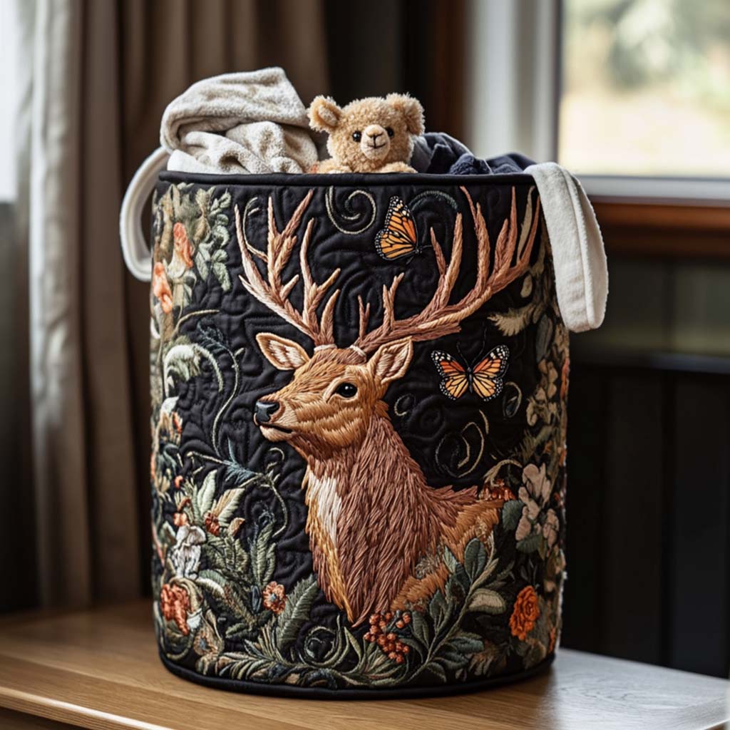 Majestic Elk Stroll Quilted Laundry Basket Decor Laundry Basket Best Father's Day Gifts For Dad